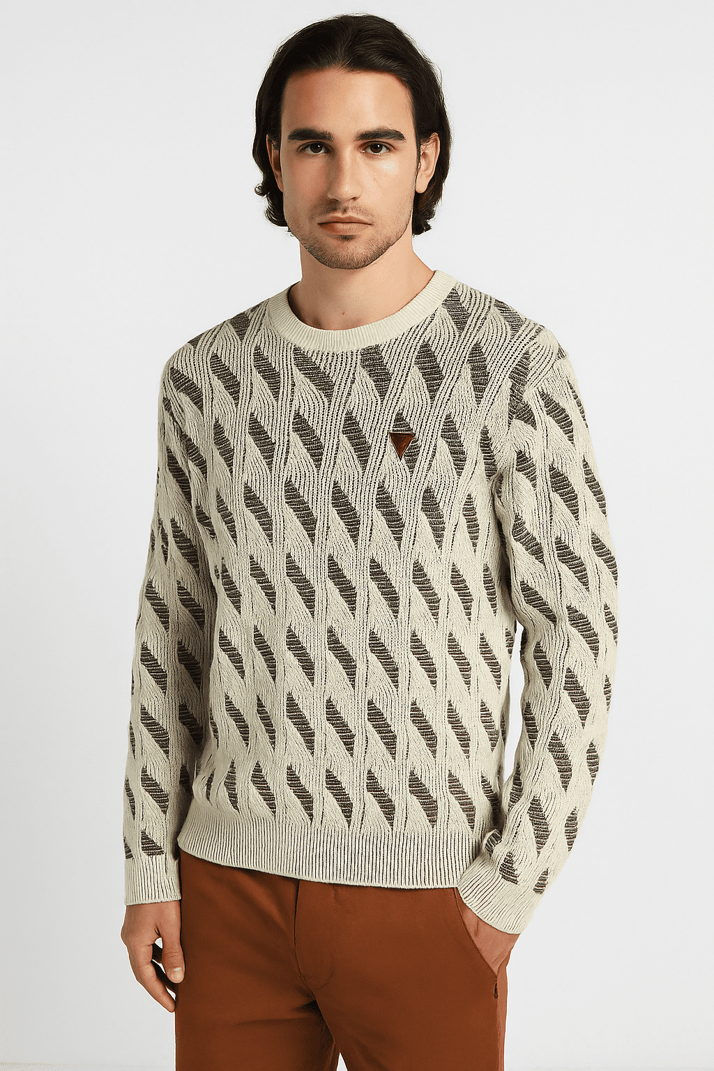 GUESS – Sweter Męski z Geometrycznym Wzorem S — wizualizacja AI