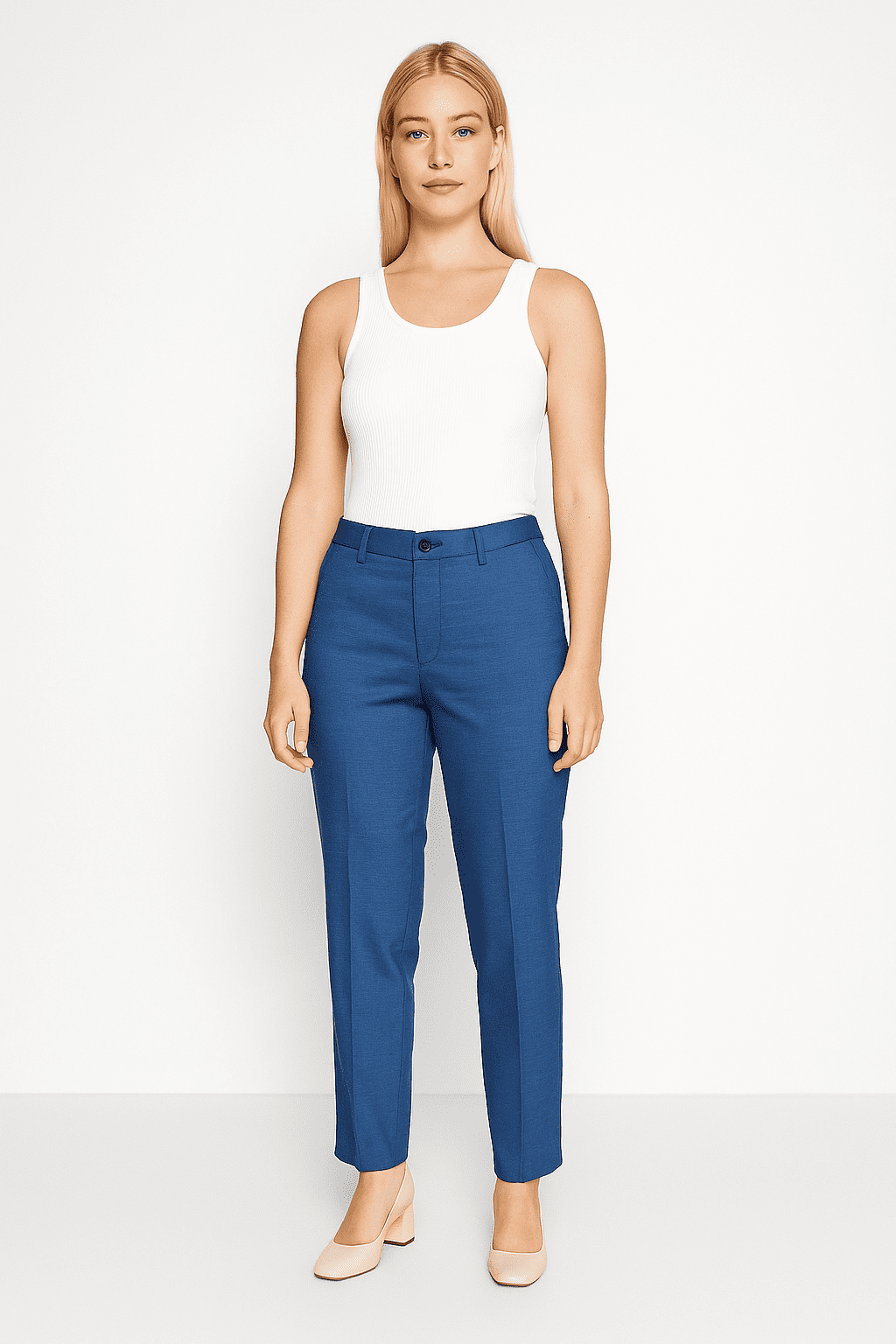 JACK & JONES – Damskie eleganckie spodnie w kolorze niebieskim XXL 46 — wizualizacja AI