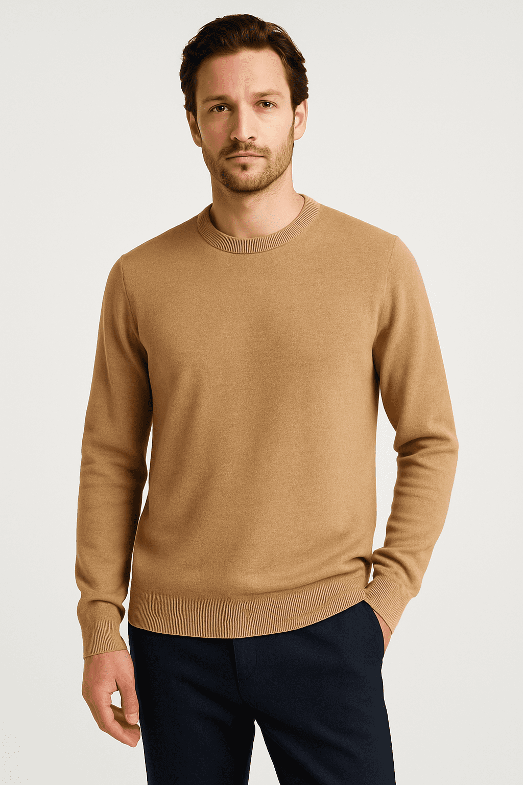 Jack & Jones – beżowy sweter męski XL — wizualizacja AI