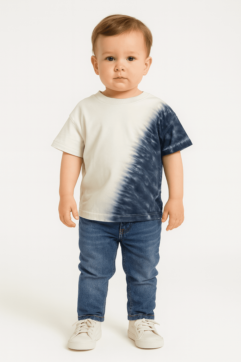 RESERVED – bluzka tie-dye, rozmiar 92 cm — wizualizacja AI