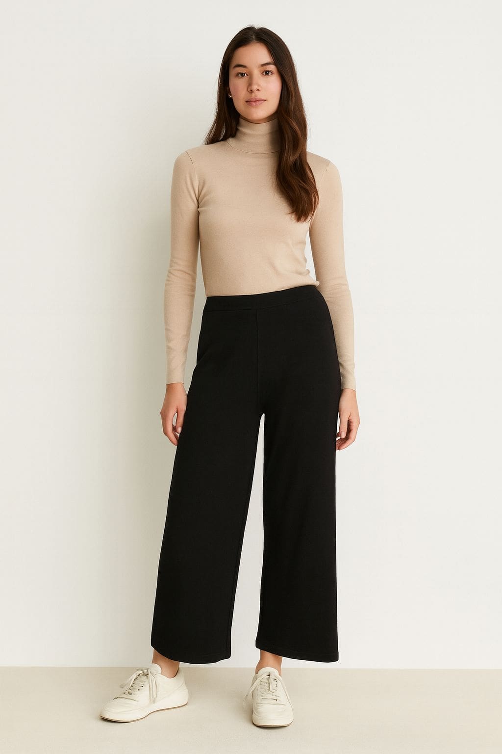 RESERVED – Czarne dresowe spodnie culottes L — wizualizacja AI