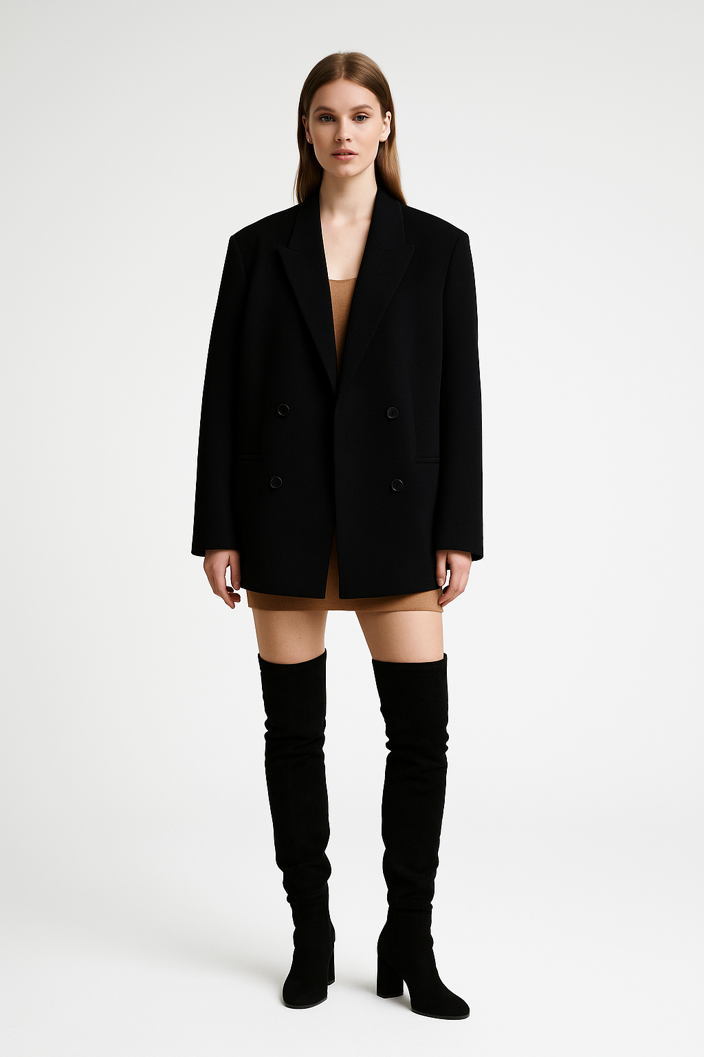 RESERVED – Czarna oversize’owa marynarka BE ACTIVE 5XL — wizualizacja AI