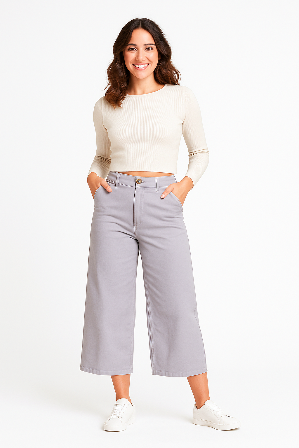 HOUSE – Fioletowe szerokie spodnie jeans L — wizualizacja AI