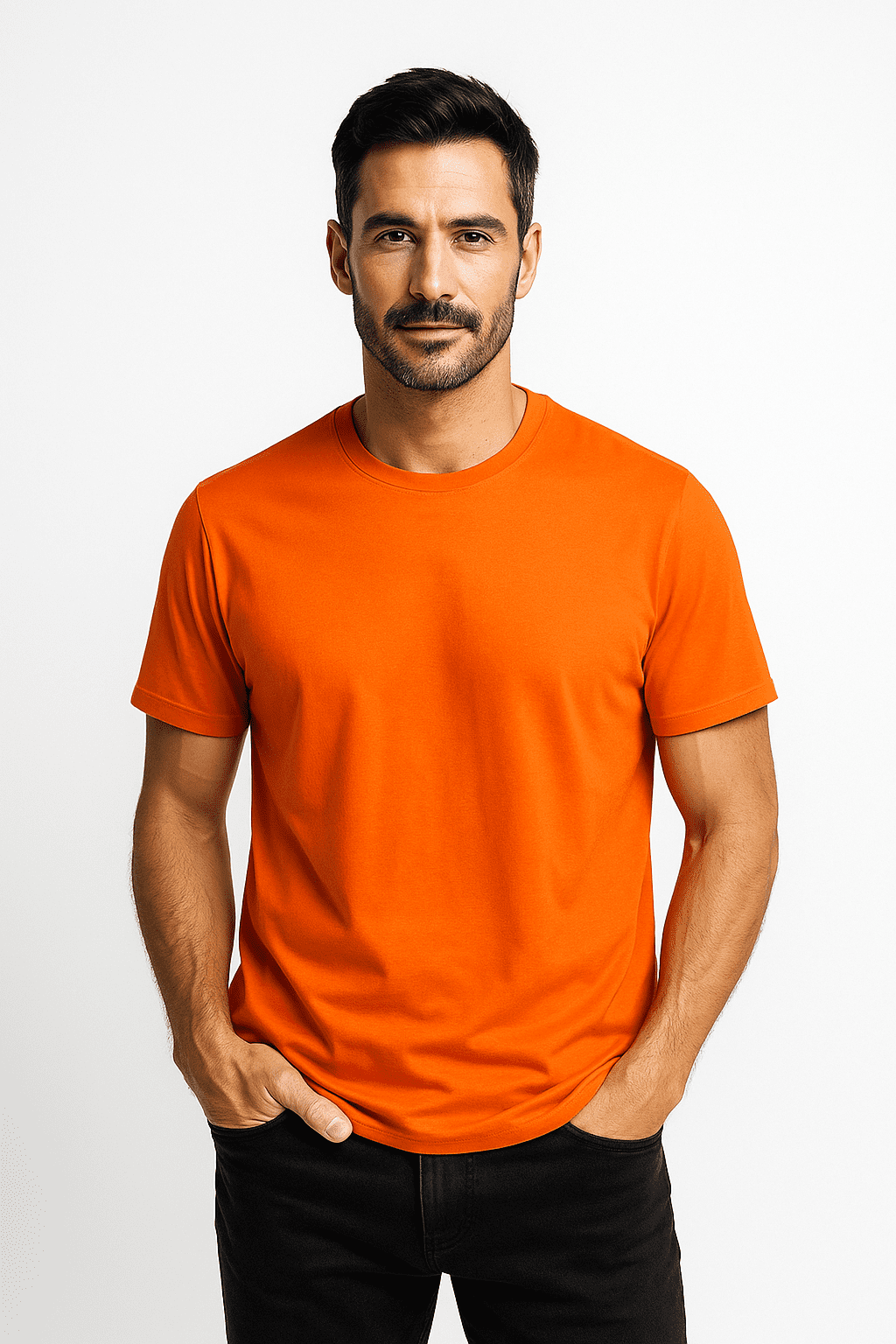 RESERVED – Męski Bawełniany T-Shirt w Kolorze Pomarańczowym M — wizualizacja AI